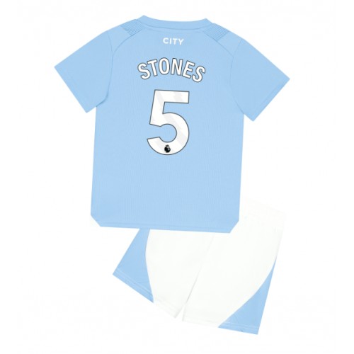 Manchester City John Stones #5 Domaci Dres za djecu 2023-24 Kratak Rukav (+ Kratke hlače)